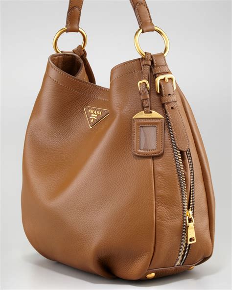 Prada Cervo Leather Hobo 